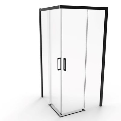 Aluminium, Warna Hitam Mat, Pintu Gulung Ganda, Kamar Mandi Kamar Mandi