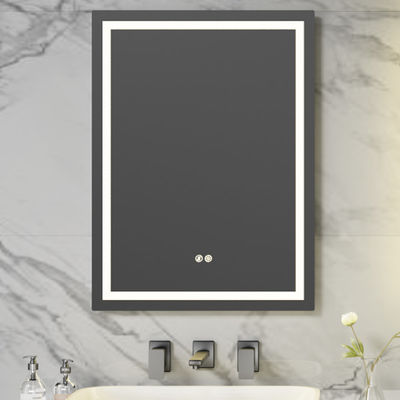 Cermin kamar mandi LED pintar dengan fungsi anti kabut, stepless dimming, desain tahan air, kontrol dual-touch, suhu warna 3000K ~ 6000K, dan dimensi & fungsi yang dapat disesuaikan