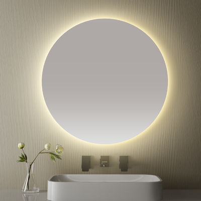 Cermin kamar mandi LED pintar dengan fungsi anti kabut, tampilan waktu dan suhu, pencahayaan tanpa langkah, desain tahan air, kontrol sentuh ganda, suhu warna 3000K ~ 6000K, dimensi dan fungsi yang dapat disesuaikan